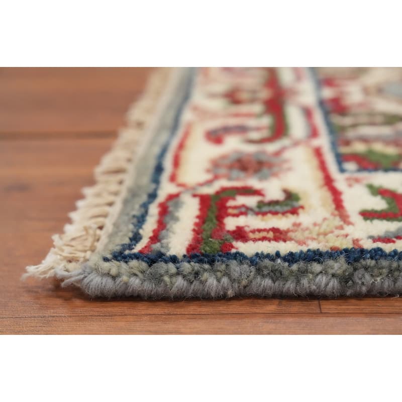 Hand Knotted Oriental 100% Wool Carpet Traditional Medallion Greys & Charcoal Heriz (serapi) Area Rug - 3' 0'' X 2' 0''