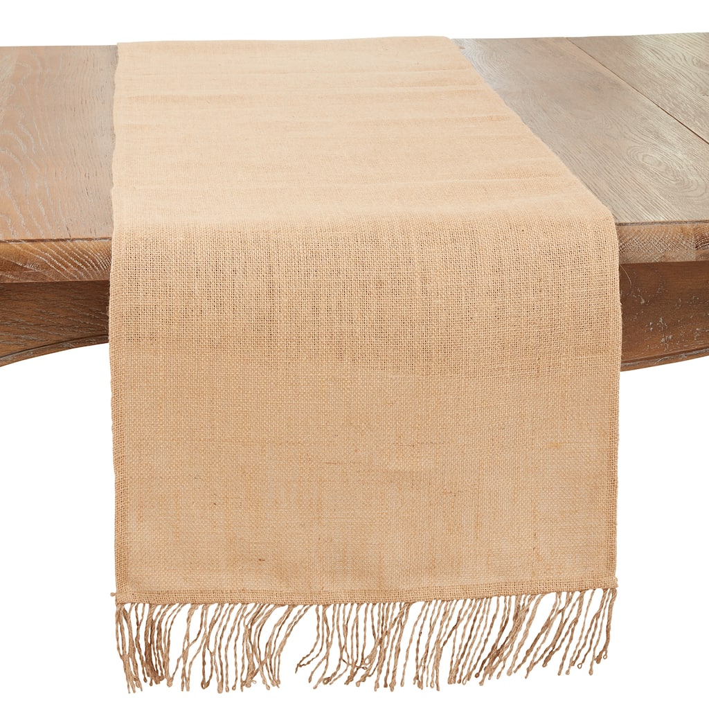 Bohemian Charm Jute Tassel Table Runner - 16"x72"
