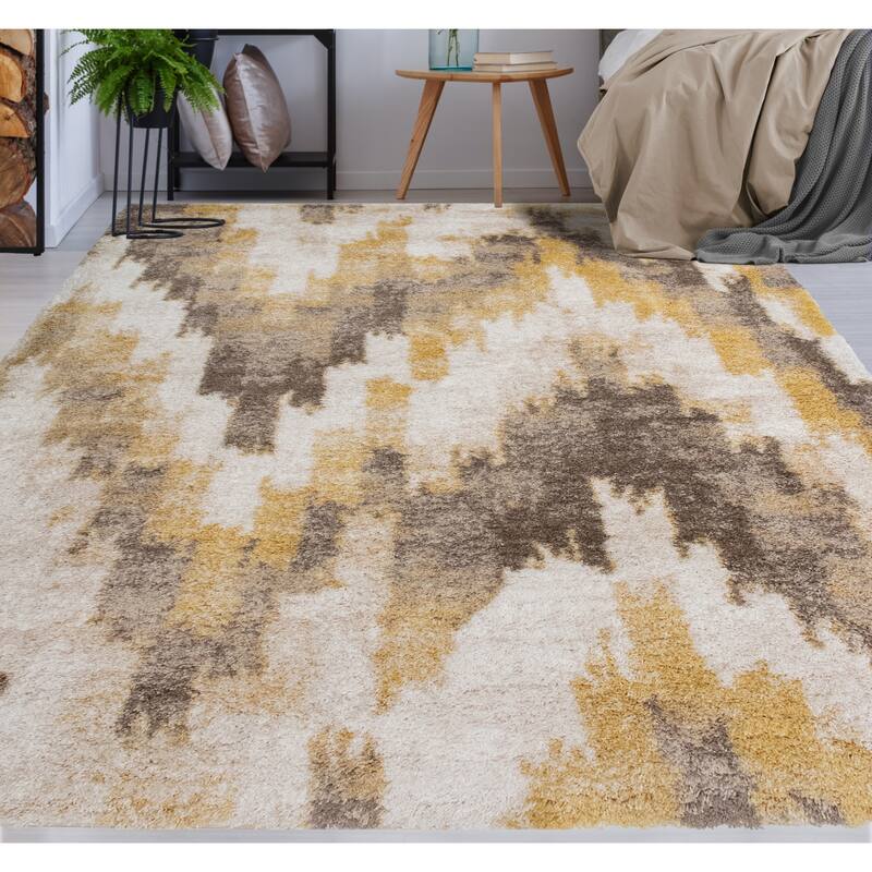 Noori Rug Lux Emma Casual Ikat Pattern 2-inch Thick Shag Rug