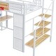 preview thumbnail 11 of 22, Industrial Full Size Loft Bed with Basketball Hoop, Slide & Stairs, Heavy Duty Metal Loft Bed Frame with Shelf, Desk & Wardrobe