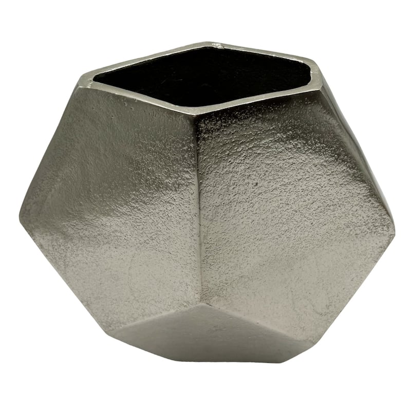 10 Inch Tall Decorative Handmade Aluminum Diamond Flower Vase