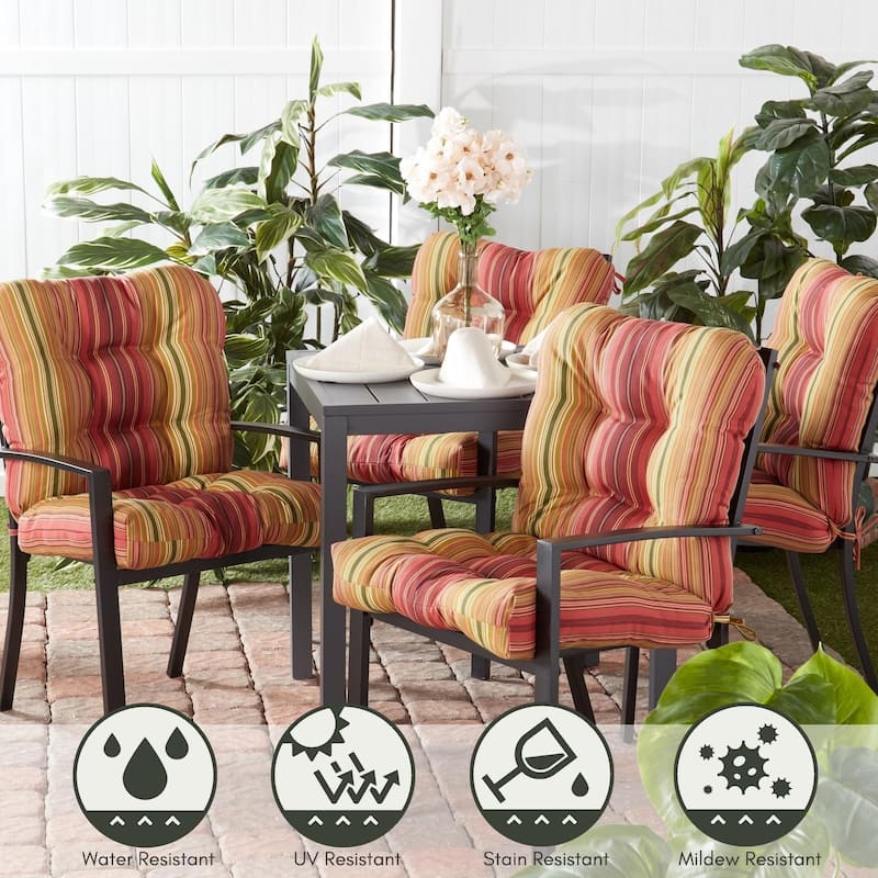 Outdoor Tufted Dining Chair Cushion (Set of 2)