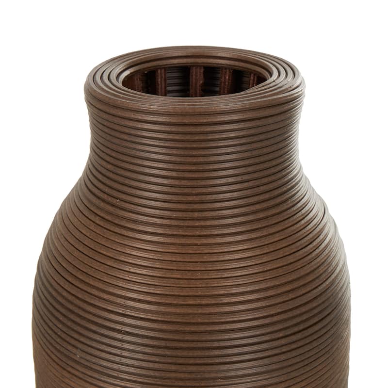 Artisan Dark Brown Seagrass Handmade Vase