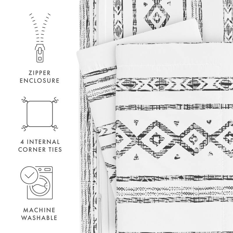 Becky Cameron Geo Threads 3-Piece Patterned Duvet Cover Set