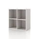 preview thumbnail 98 of 202, DH BASIC Modern Wood Customizable Stackable Storage Organizer - Cube Shelves, Drawer Cabinet, Bookcase with Doors by Denhour 4-Cube - Taupe Grey