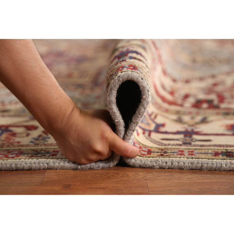 Geometric Traditional Heriz Serapi Indian Rug Handmade Wool Carpet - 7'11" x 9'10"