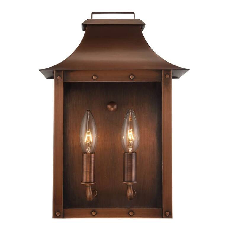 Traditional 2-Light Pocket Wall Lamp with Antique Lantern Design