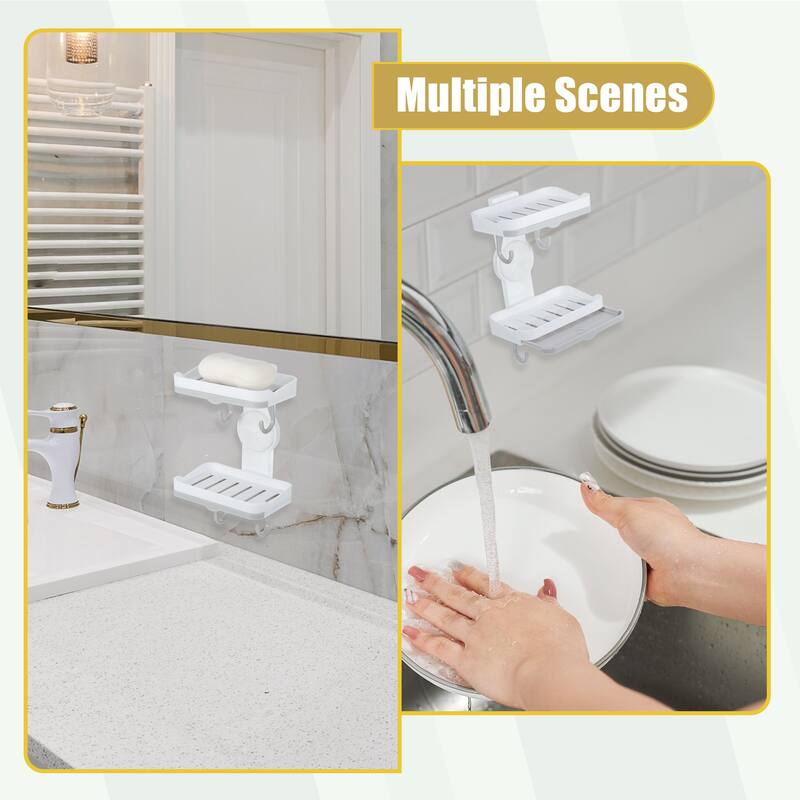 Wall Mounted Soap Dish Soap Box Soap Holder for Bathroom Kitchen
