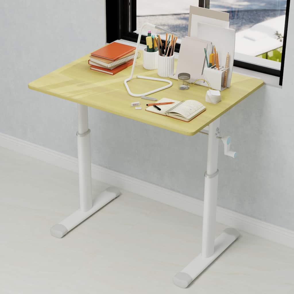 GDFStudio - 32"W Manual Height Adjustable Ergonomic Computer Desk