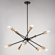 preview thumbnail 10 of 9, Gresham 10 Light Gold Brass and Black Mid-Century Modern Chandelier Adjustable Arms - 34.25-in W x 14.75-in H x 34.25-in D