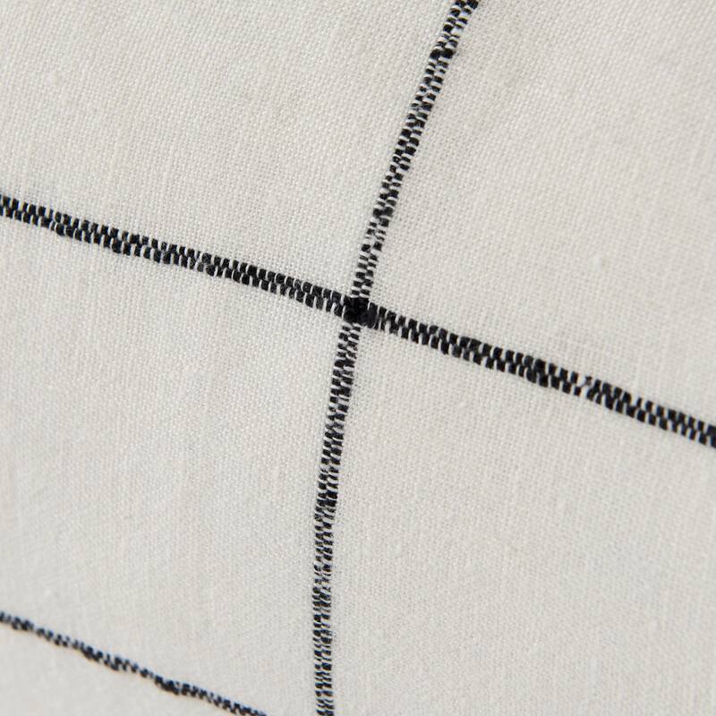 Suzanne White & Black Square Pattern Decorative Pillow Cover