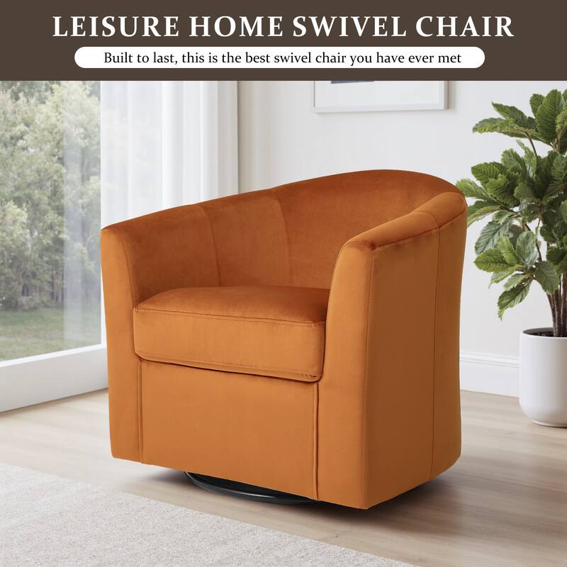 Upholstered Velvet 360° Swivel Accent Arm Chair