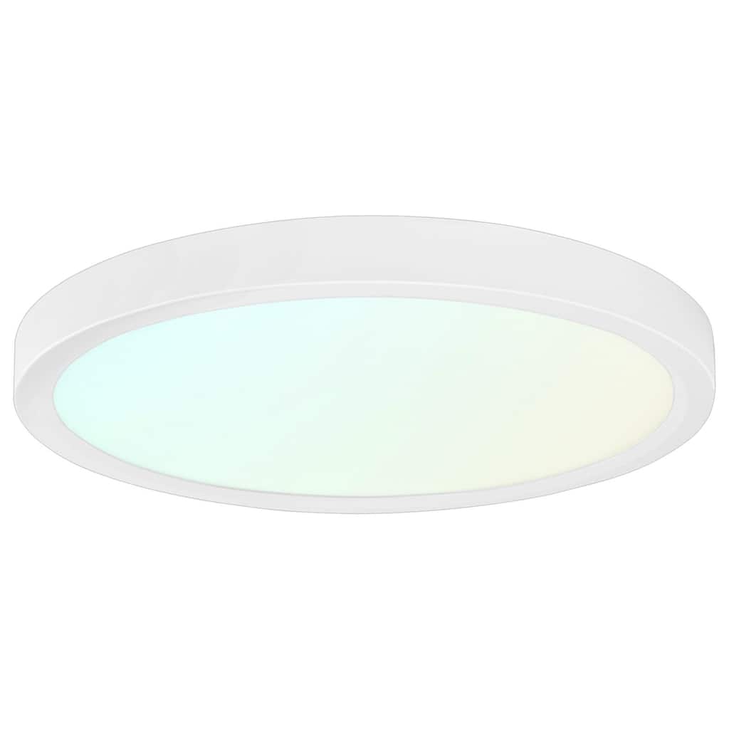 Luxrite 7" LED Flush Mount Ceiling Fixture 15W 3 Color Selectable 900 Lumens Dimmable Damp Rated ETL Listed