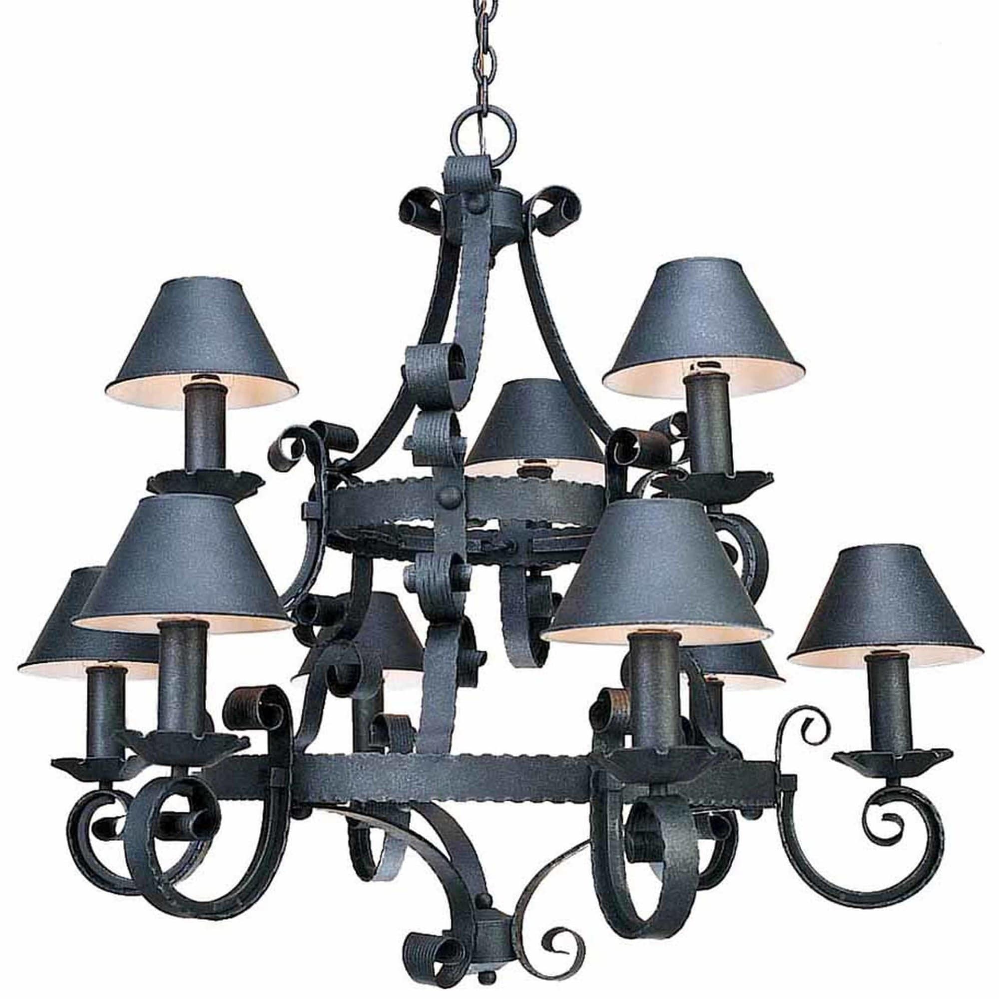 Volume Lighting V2439  Kingston 9 Light 37" Wide Wrought Iron Chandelier - Chandeliers For Bedrooms by Overstock.com
