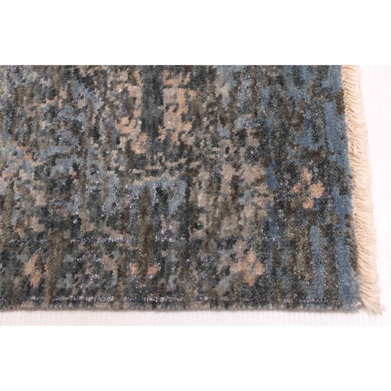 ECARPETGALLERY Hand-knotted Heritage Charcoal Silk, Wool Rug - 7'10 x 10'0