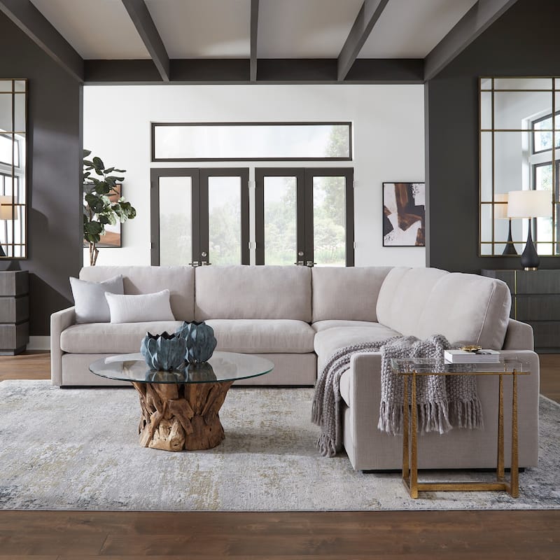 Uttermost Refuge Sand Right Arm Facing Sofa - 30"Hx 43.25"Wx 37.5 "D