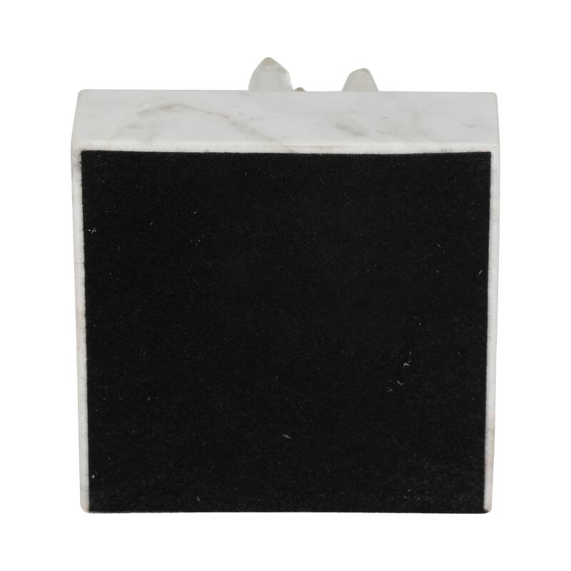 Sagebrook Home 4" Julia Short Crystal And Marble Block, 4"H - 4" x 4" x 4"