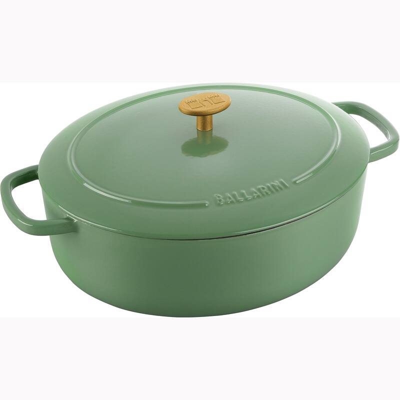 BALLARINI Bellamonte Cast Iron 4.75-qt Oval Dutch Oven - 5-qt - Green