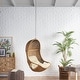 preview thumbnail 1 of 14, Orville Outdoor and Indoor Wicker Hanging Chair (NO STAND) by Christopher Knight Home Light Brown + Beige
