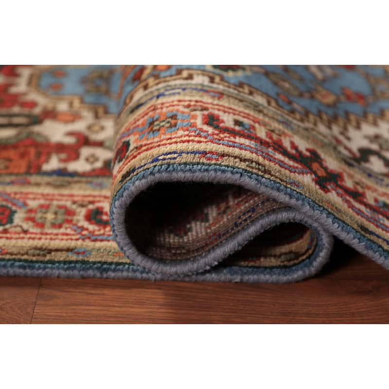 Light Blue Heriz Serapi Indian Rug Hand-Knotted Wool Carpet - 2'11"x 5'2"