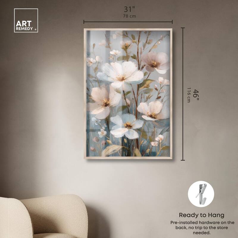 Vintage White Meadow Shadowbox by Art Remedy