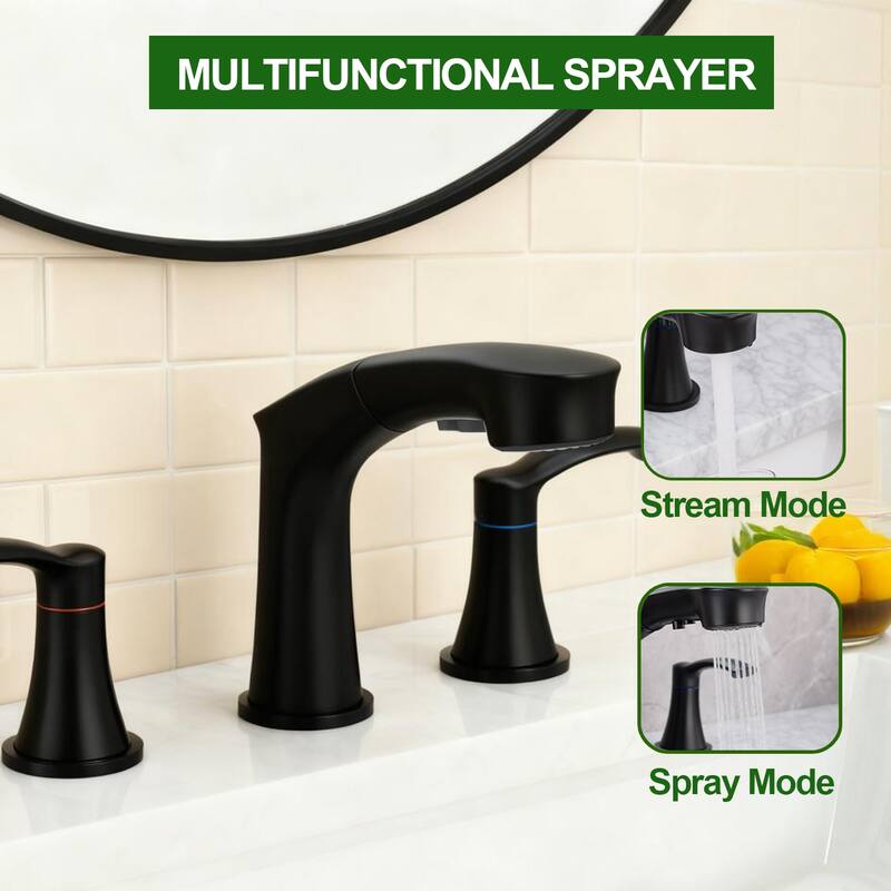 Topcraft Pull Down Two Handle Bathroom Sink Faucet