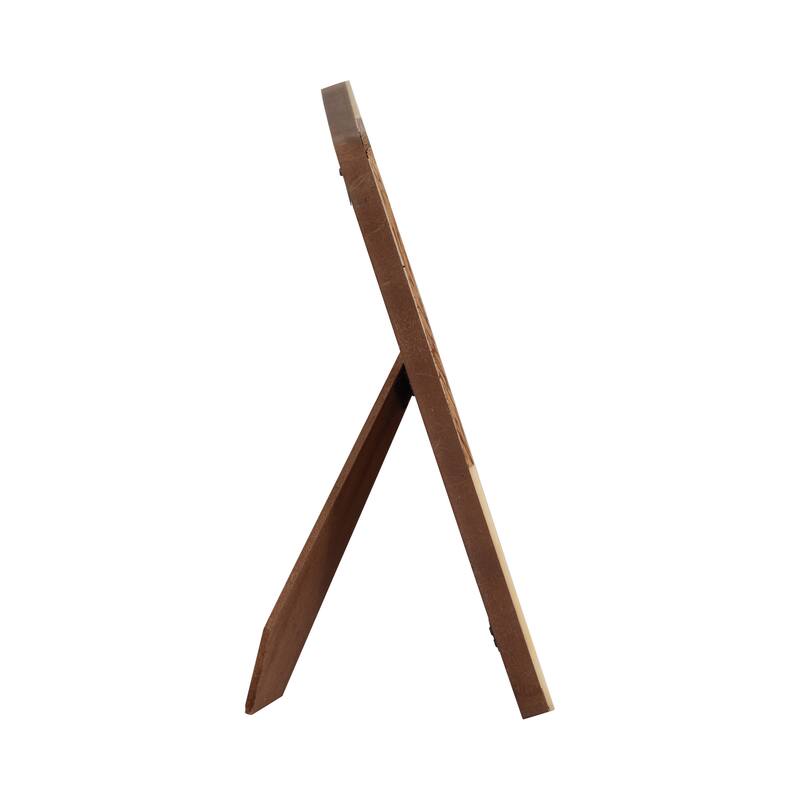 Sagebrook Home Modern Neutral Resin Ivory/Natural Wood and Woven Photo Frame