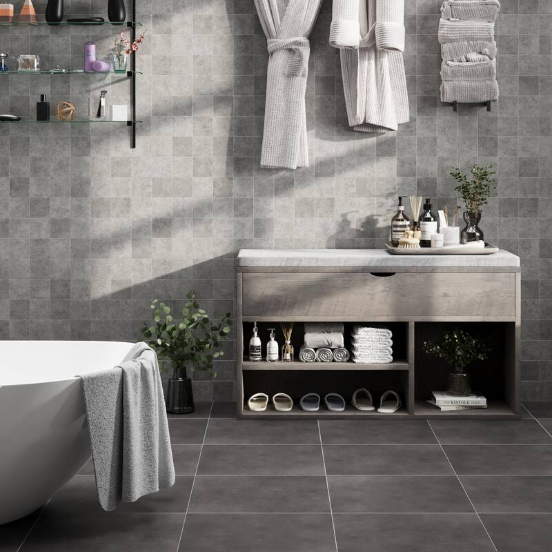 Shoe Storage Bench with a Cushioned Seat and 2 Tiers of Shelves