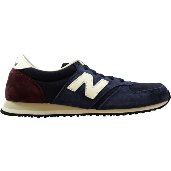 new balance 420 navy and black suede trainers