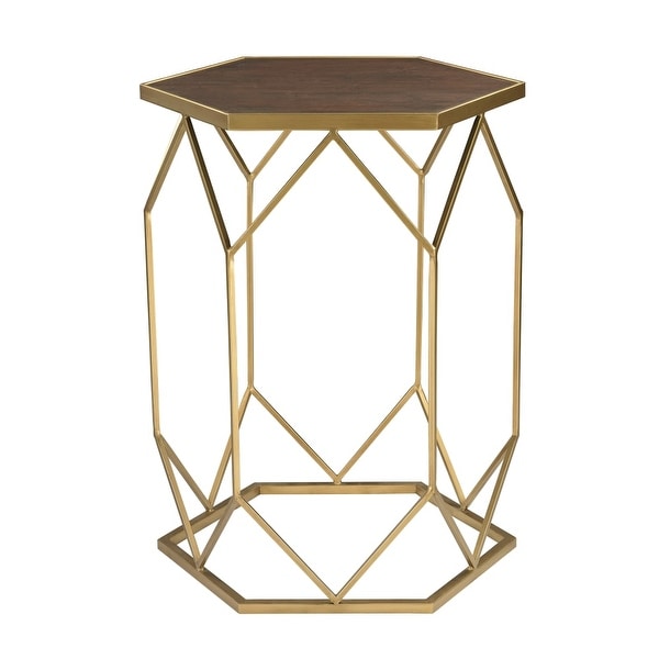 Sterling Industries 51 010 Hexagon Frame Side Table Gold Sterling Industries 51 010 Hexagon Frame Side Table Gold