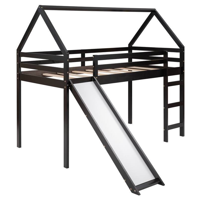 Loft Bed with Slide, House Bed with Slide
