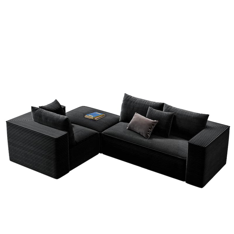 108" Modular Sectional Couch with L-Shape Chaise, Modern Cloud Sectional Sofa with Deep Seat