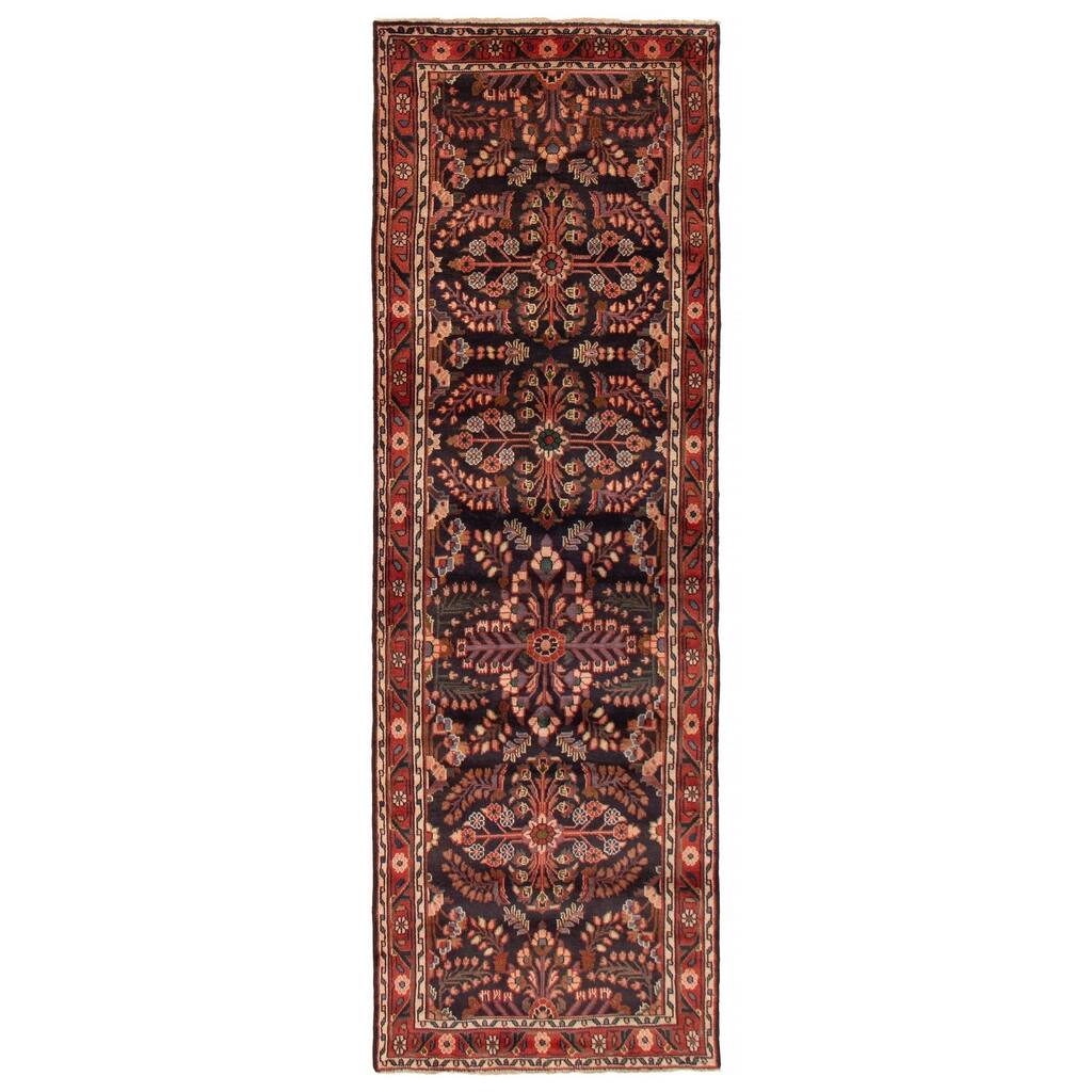 ECARPETGALLERY Hand-knotted Andelz Navy Wool Rug - 3'4 x 10'2