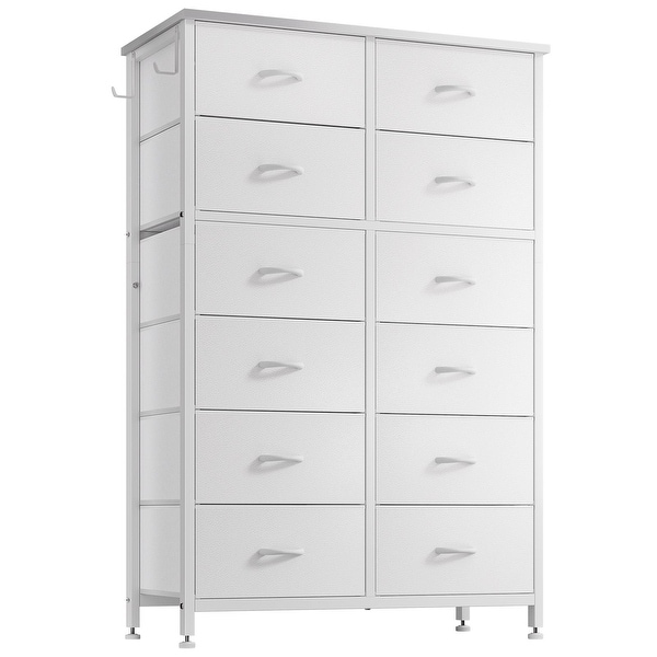 12 Drawer Dresser Tall Fabric Chests of Drawers Closet for Bedroom - On  Sale - Bed Bath & Beyond - 39700281
