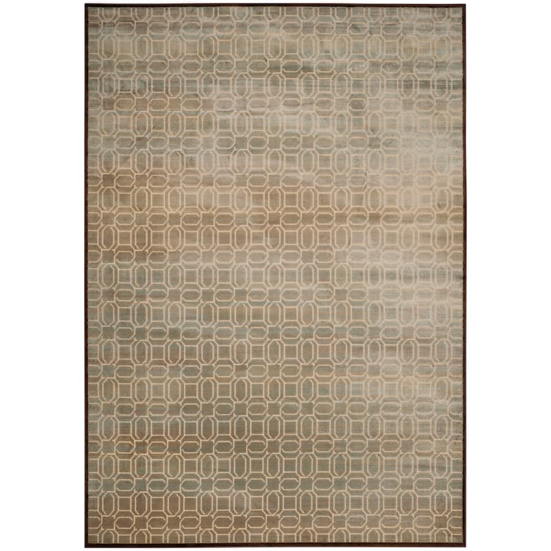SAFAVIEH Paradise Biagina Watercolor Modern Viscose Rug - 8' x 11'2" - Creme/Brown - Rectangle