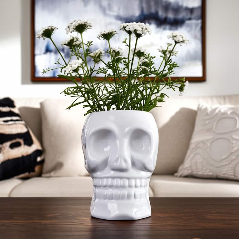 Decorative Ceramic Skull Table Vase