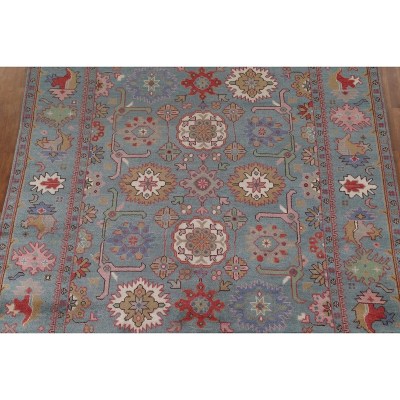 All-Over Oushak Oriental Area Rug Hand-Knotted Wool Carpet - 8'2"x 9'10"