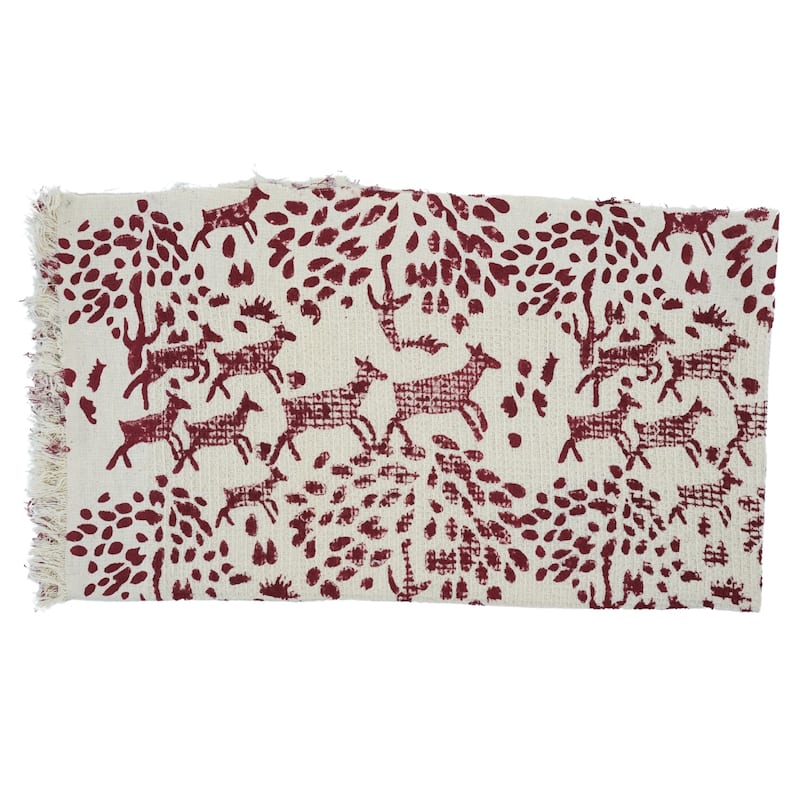 Fabdivine Handmade Floral Block Print Kitchen or Bath Room Hand Towels Home or Office Accent