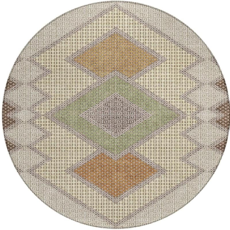 HomeRoots Geometric Transitional Rectangle Outdoor Rug