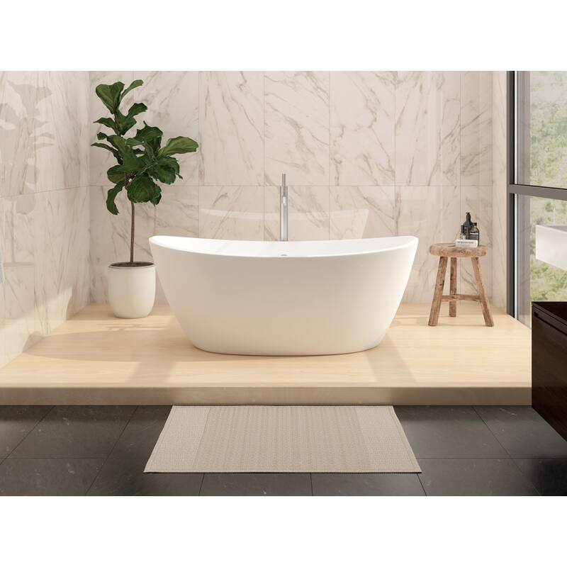 Manhattan 59" Solid Surface Freestanding Soaking Bathtub