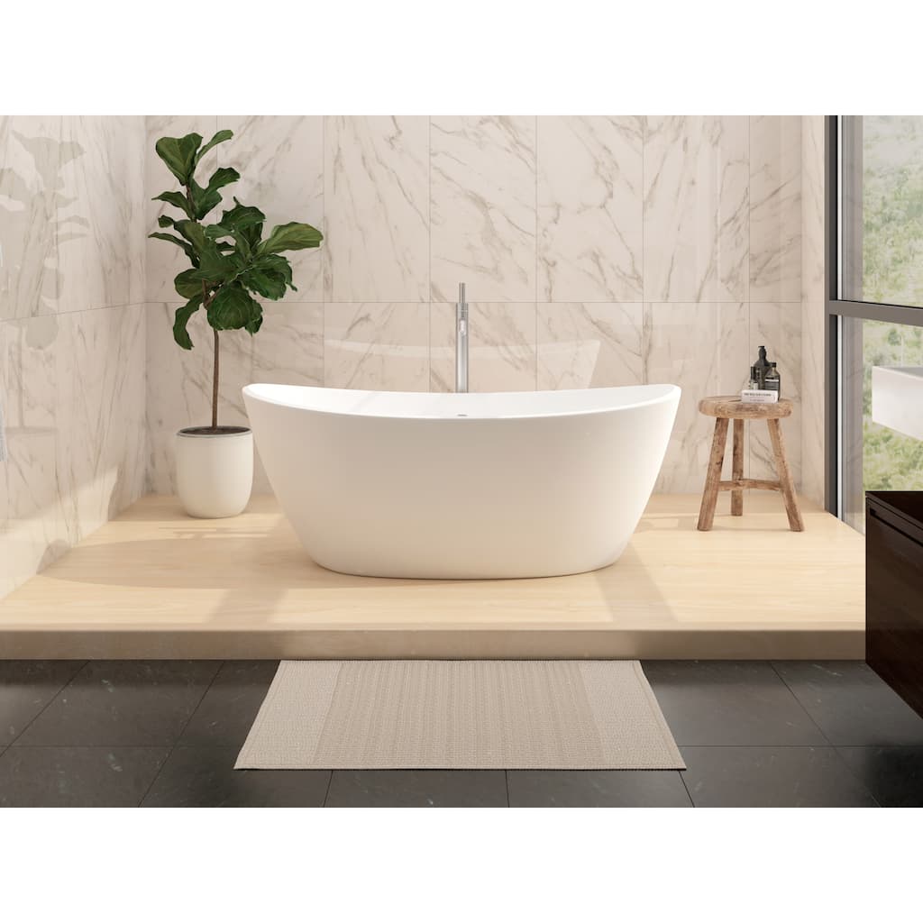 Manhattan 59" Solid Surface Freestanding Soaking Bathtub