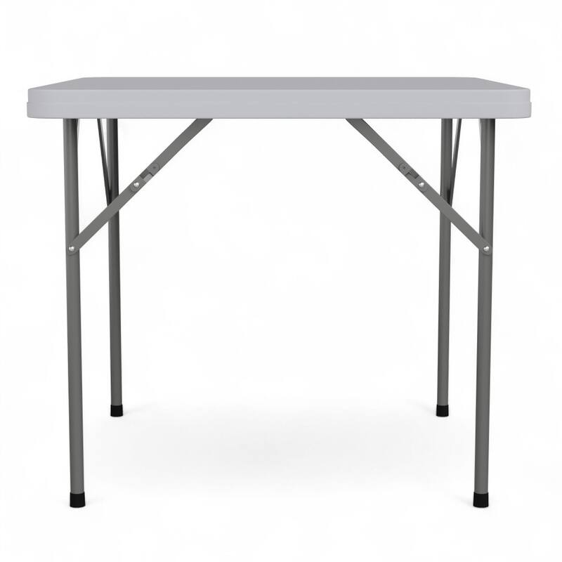 2.85-Foot Square Plastic Folding Table - Event Folding Table - 34.25"D x 34.25"W x 29.5"H