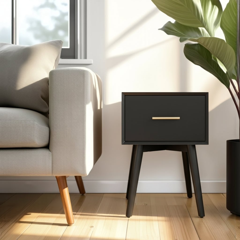 Alpine Furniture Flynn 18"W End Table in Black