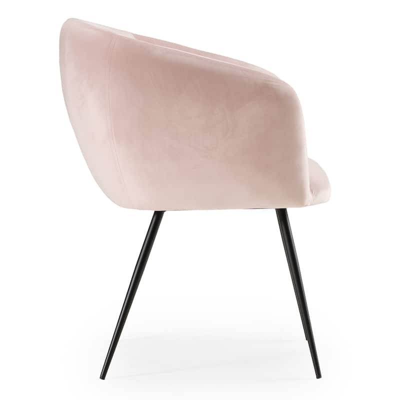 Modrest Luzerne Modern Pink Velvet Dining Chair