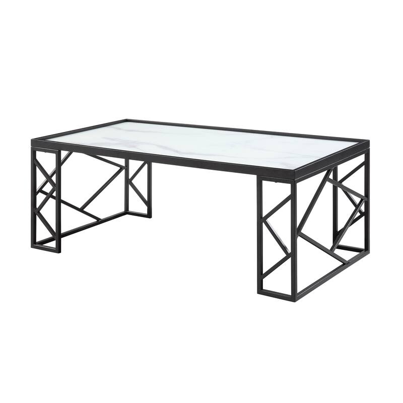 Occasional 3pc Tables Set Tempered Glass Top Coffee Table And End Tables Metal Frame