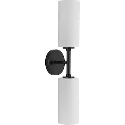 Cofield Collection Two-Light Matte Black Transitional Wall Bracket - 22.5 in x 5.62 in x 4.87 in