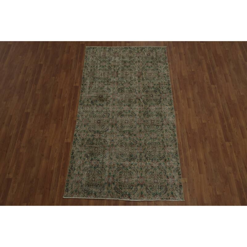 Hand Knotted Oriental 100% Wool Carpet Transitional Floral Beige & Ivories Anatolian Area Rug - 8' 8'' X 4' 8''