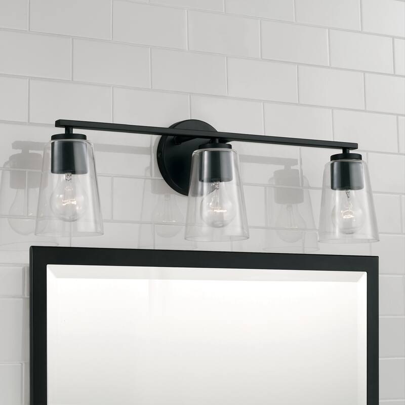 Portman 3-light Bath/ Vanity Fixture w/ Clear Glass