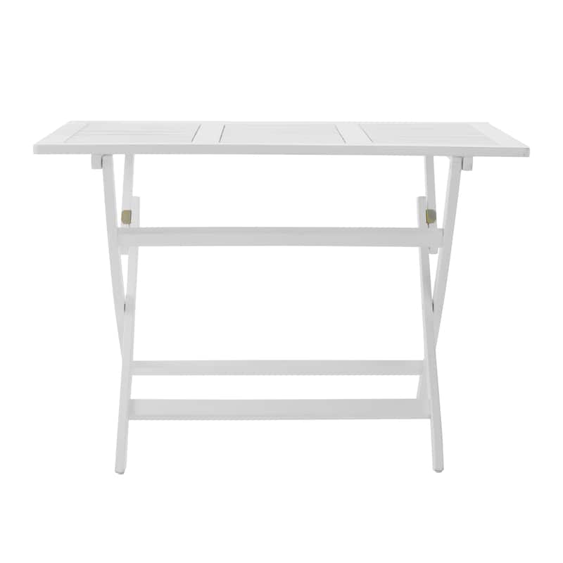 Roomfitters 43.5" Foldable Outdoor Dining Table, Rectangular Patio Table with Slatted Top for Garden or Deck