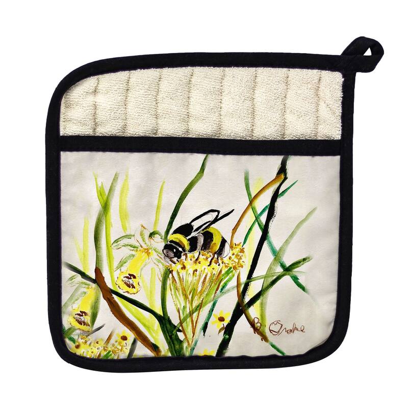 Bee & Flower Pot Holder - 9x9